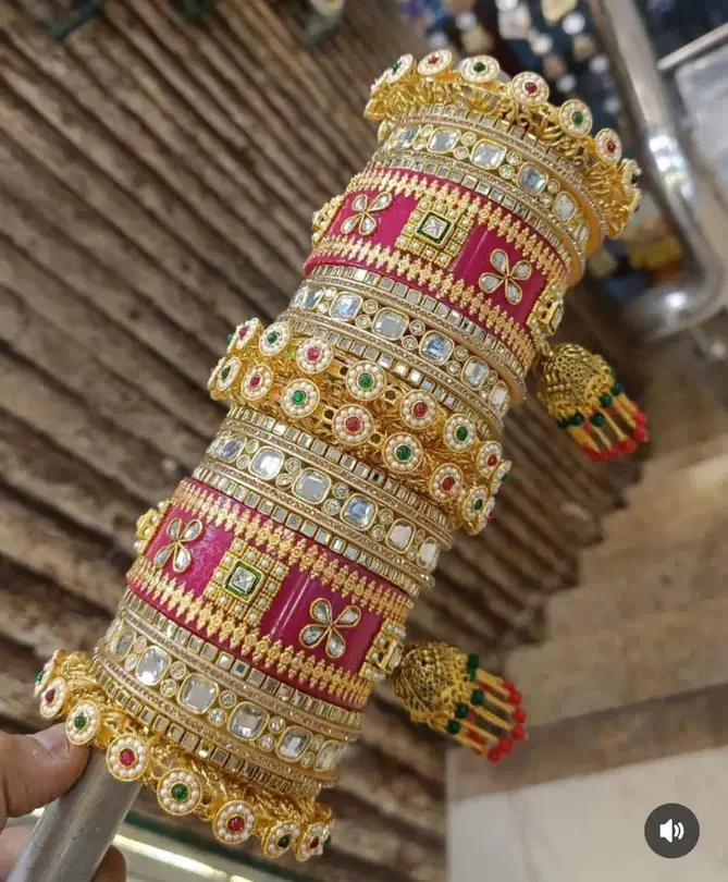 6 Beautiful Designer Bridal Bangles Set Wholesale Shop In Surat
